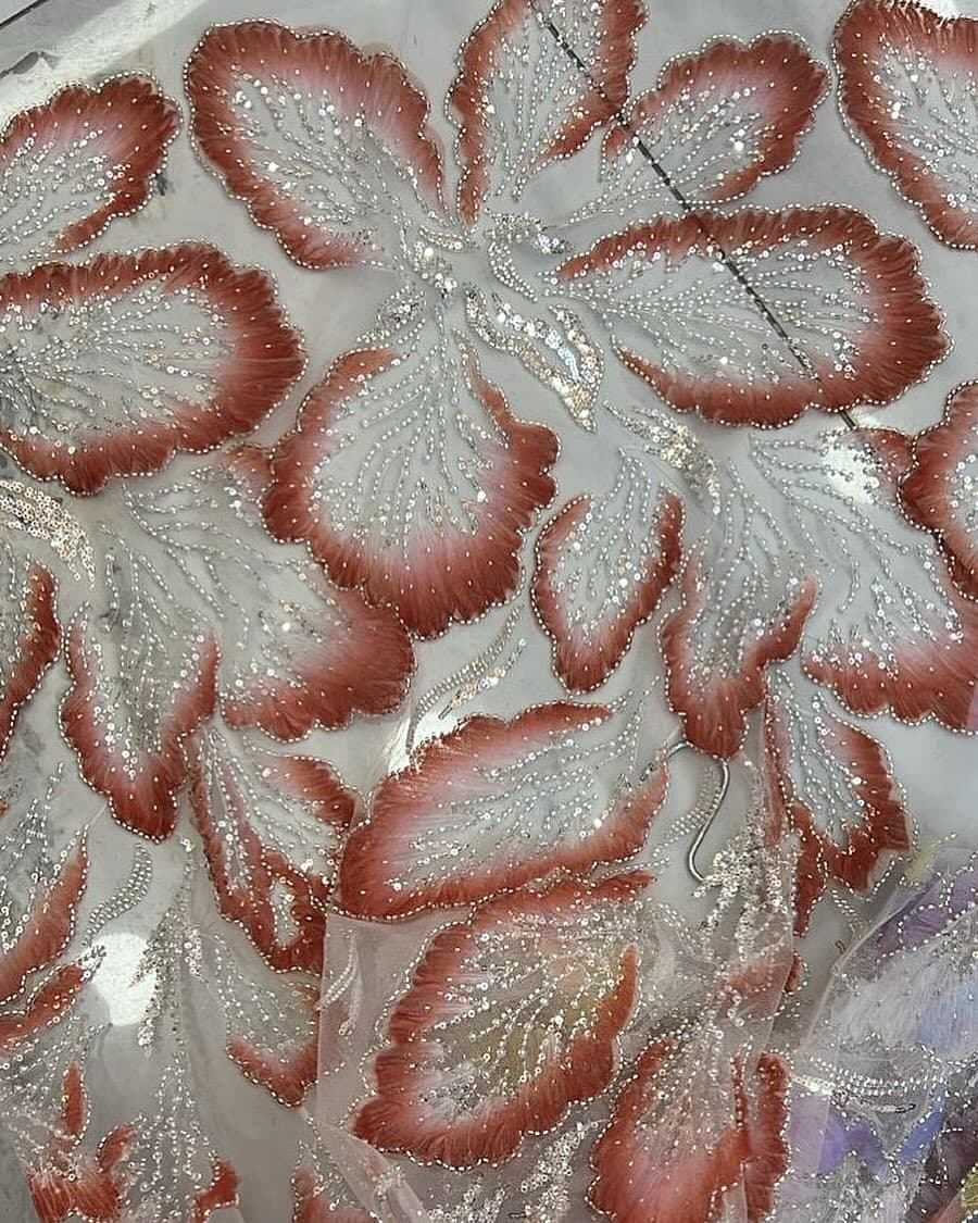 Luxury Beaded Tulle Fabric image