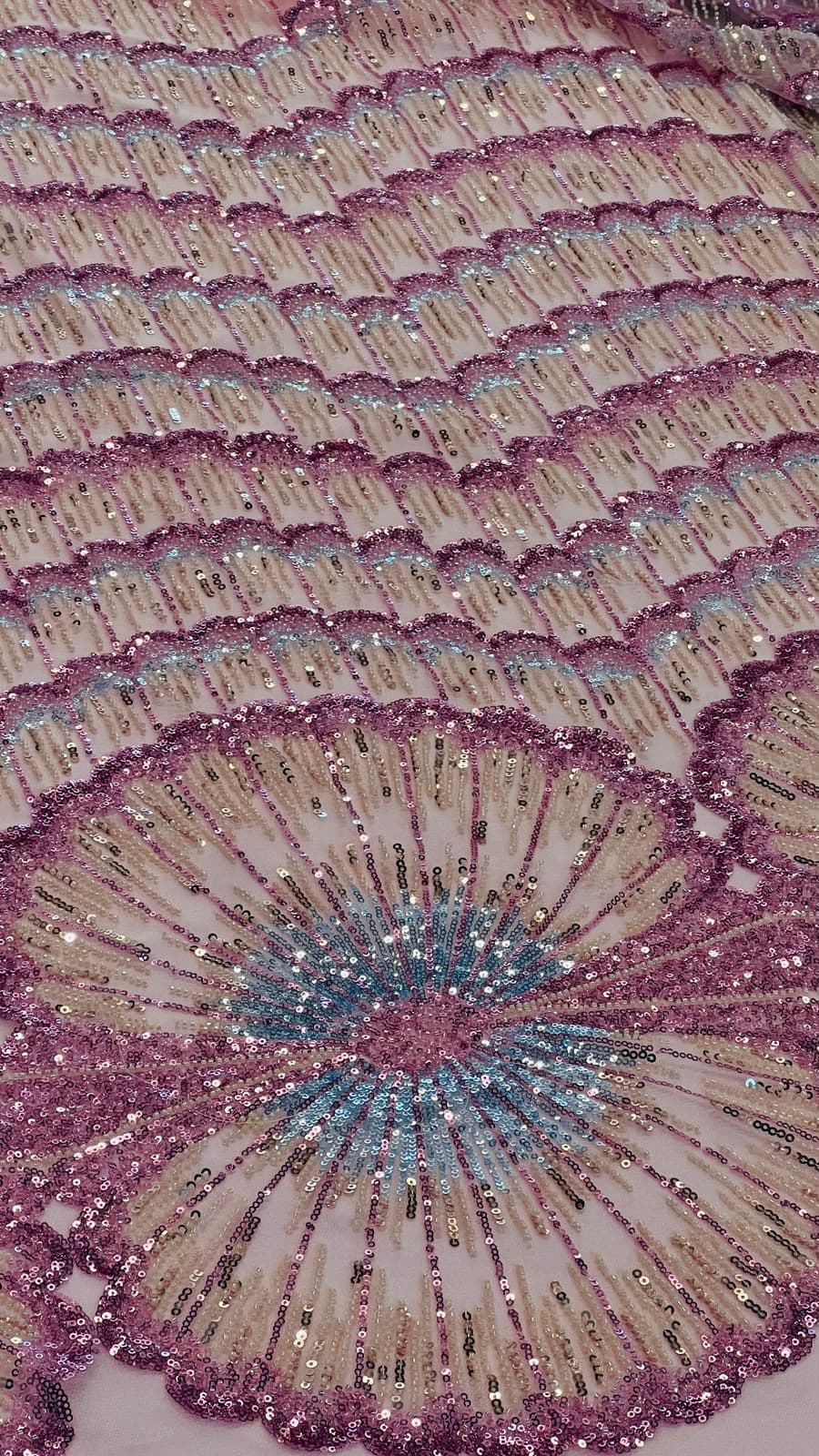 Sequin Embroidered Tulle Fabric image