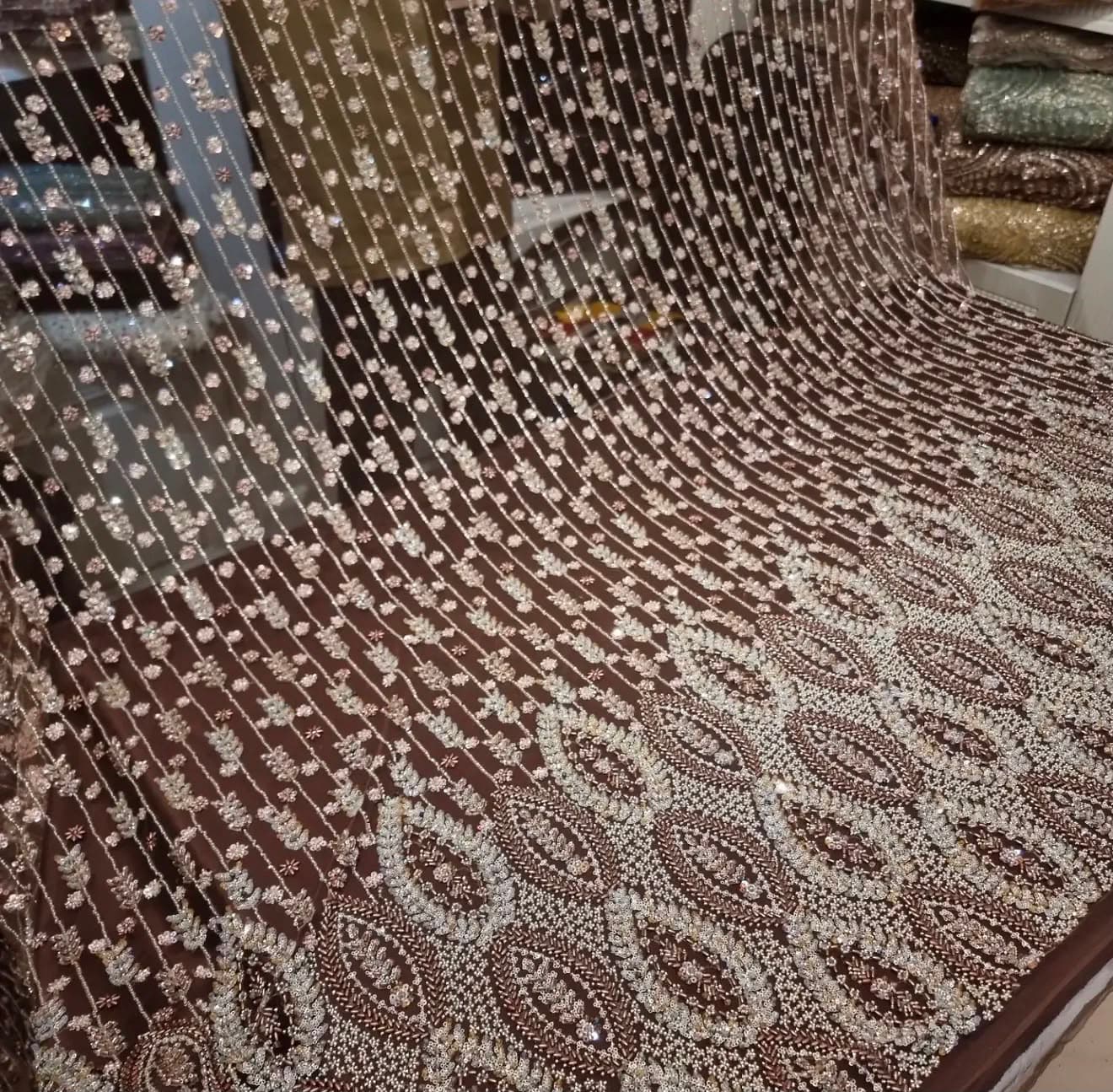 Beaded Embroidered Fabric image